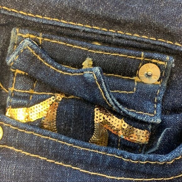 True religion boot cut jeans gold sequin pocket - Picture 3 of 12